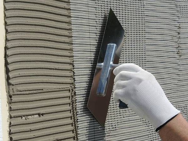Fiberglass mesh for wall heat insulation application