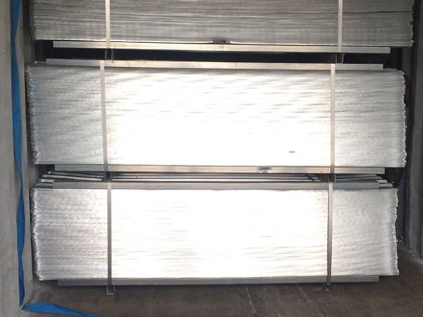 Well packed hy rib mesh is loaded on the compartment for shipping