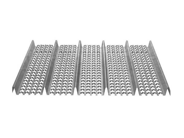 Hy rib mesh with continuous raised V ribs 