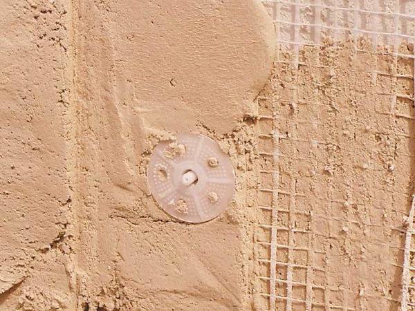 Plastic insulation nail for fiberglass mesh fixing