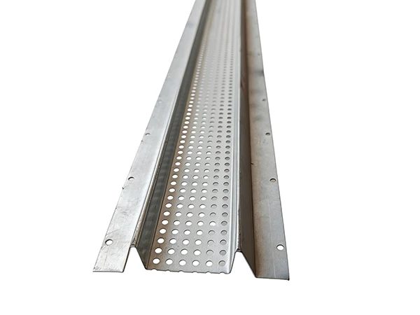 A soffit vent control joint on a white background