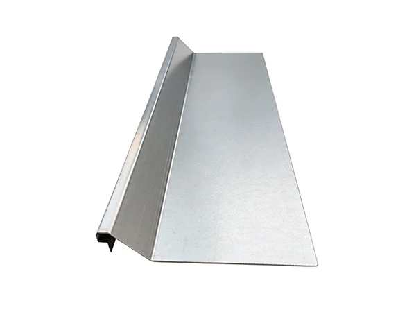 A stucco drip edge on a white background